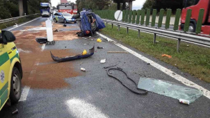 Havárie na D35 zastavila dopravu z Mohelnice na Olomouc