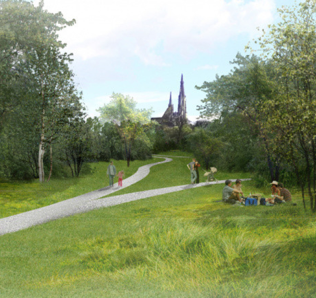 Podoba parku na Dlouhé pod Dómem má dvě varianty